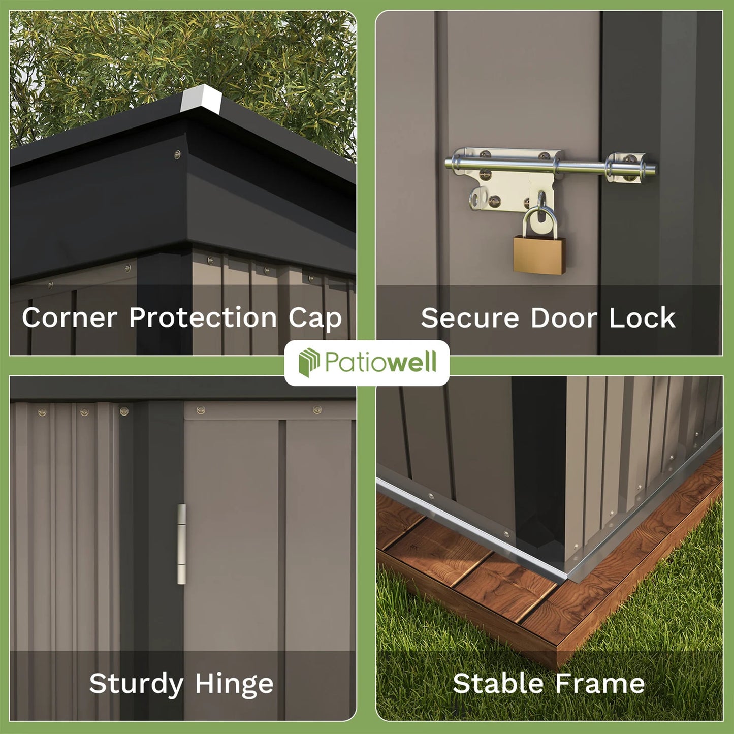 5x3 Compact Storage Shed - Weatherproof Tool Storage