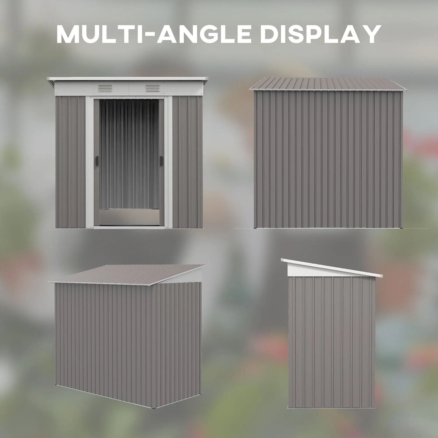 6x4 Premium Gray Storage Shed - Weatherproof with Dual Locks