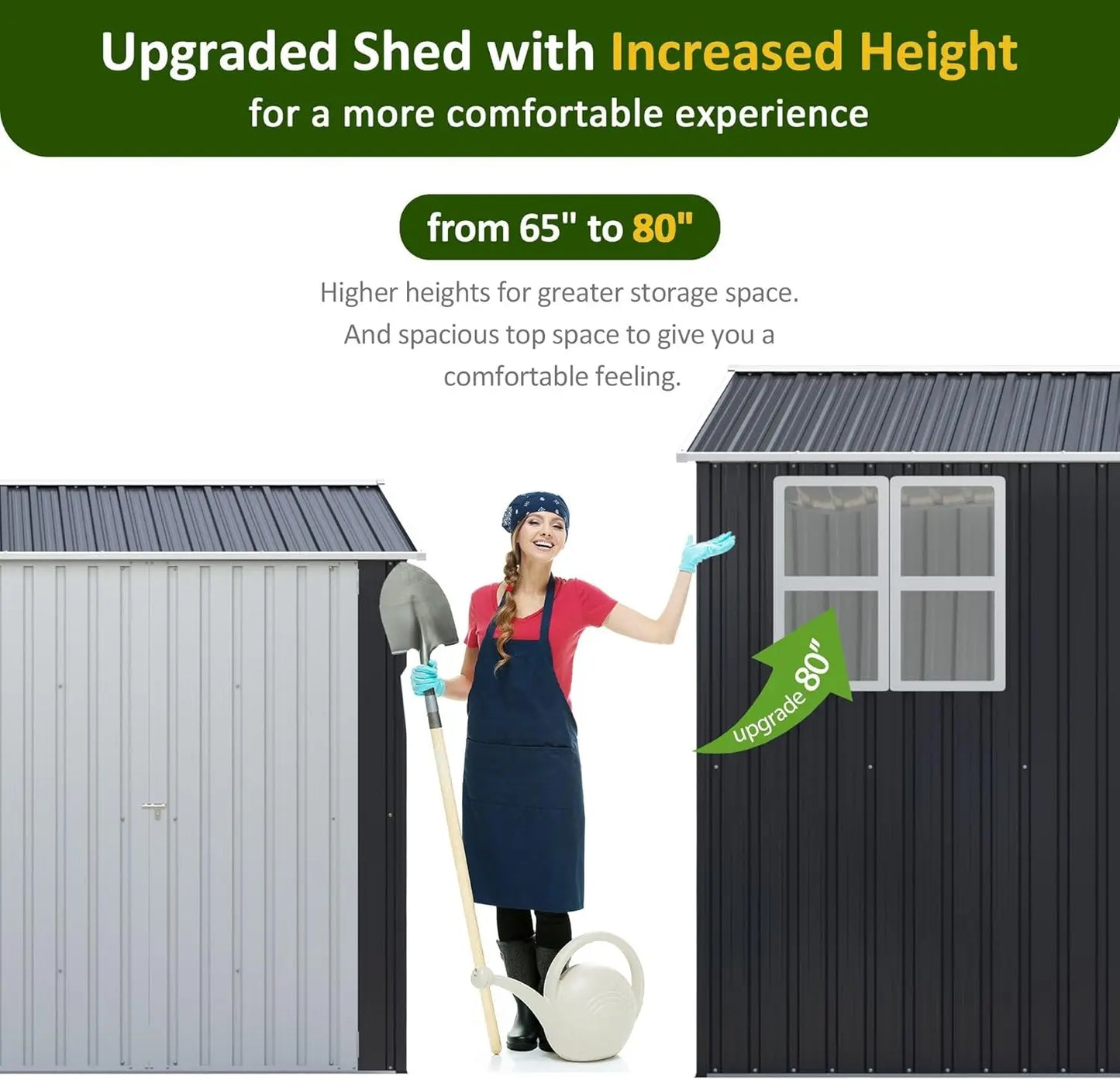 10x10 Metal Storage Shed - Weatherproof Outdoor Tool Storage