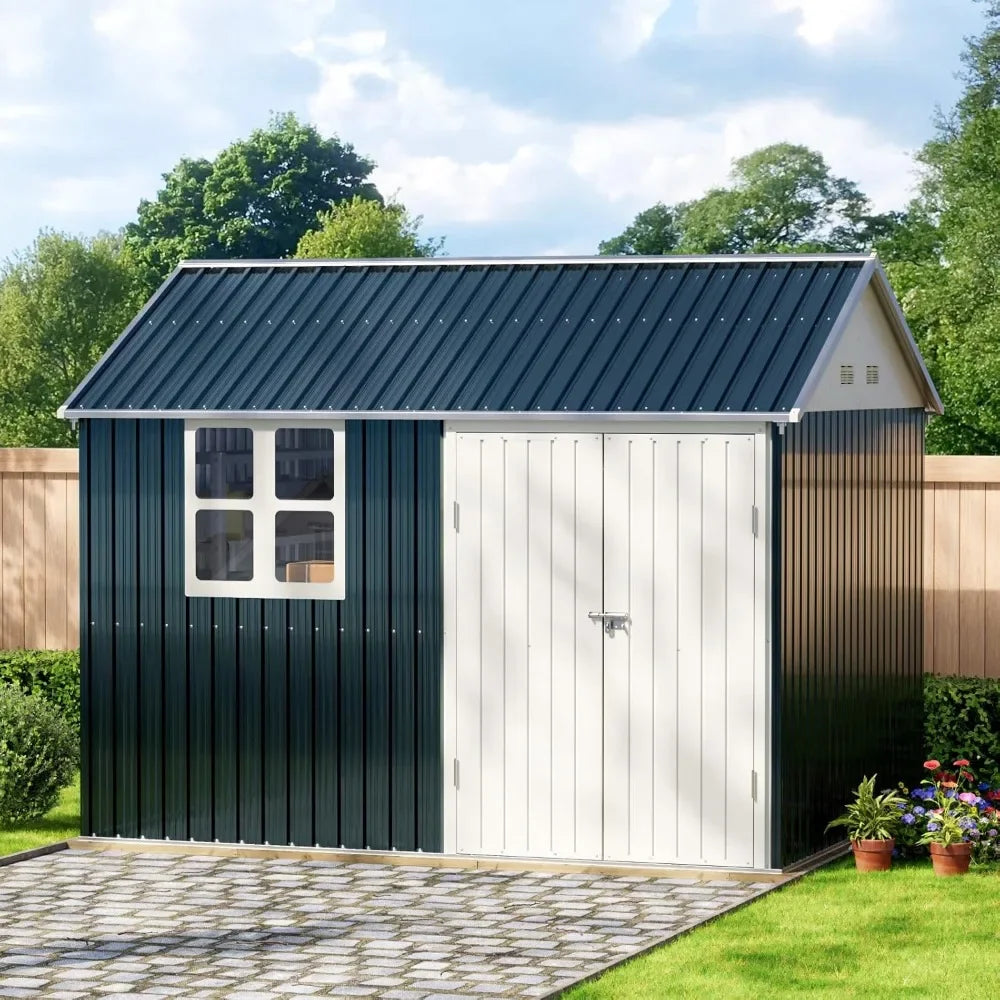 10x8 Large Storage Shed - Weatherproof Steel Outdoor Storage