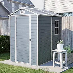 6x8 Premium Aluminum Storage Shed - Weatherproof Heavy Duty
