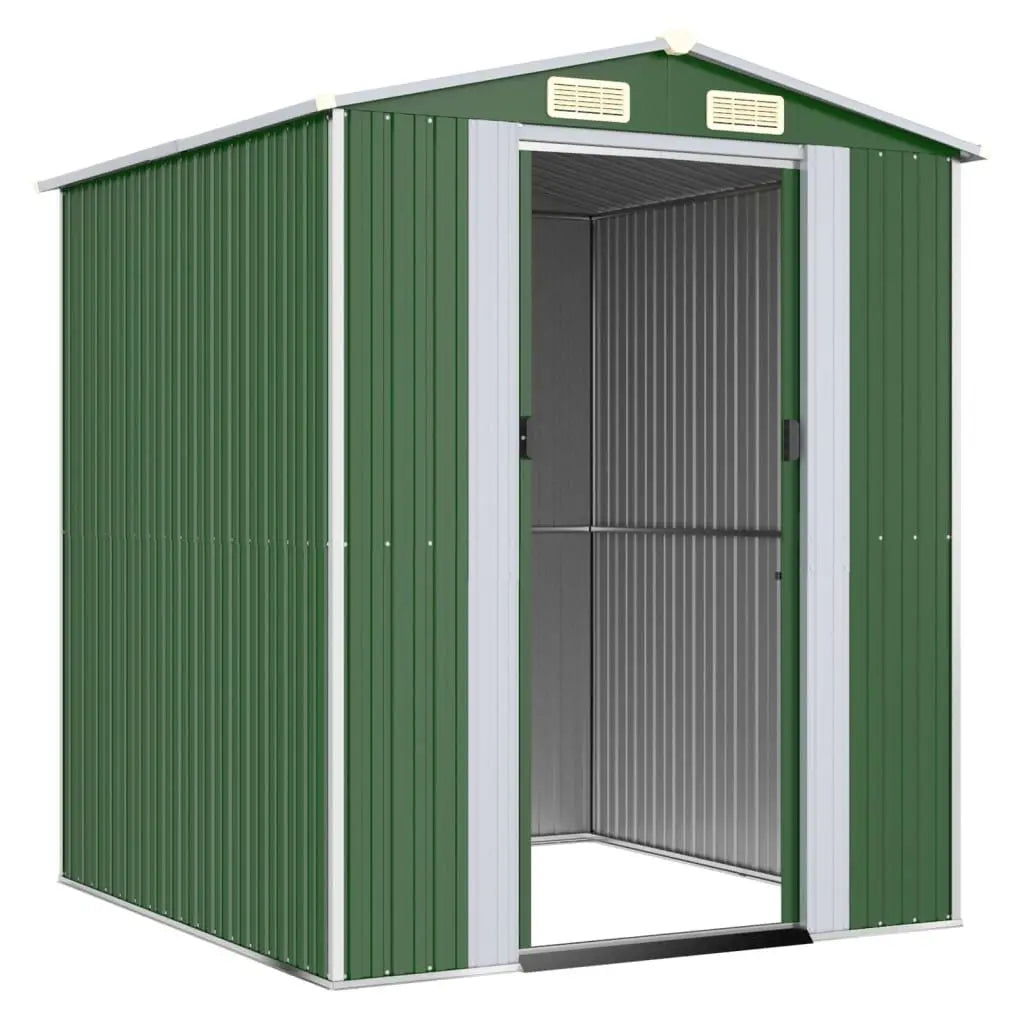 6x6 Garden Storage Shed Green - Weatherproof Galvanized Steel