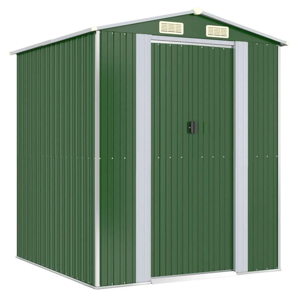 6x6 Garden Storage Shed Green - Weatherproof Galvanized Steel