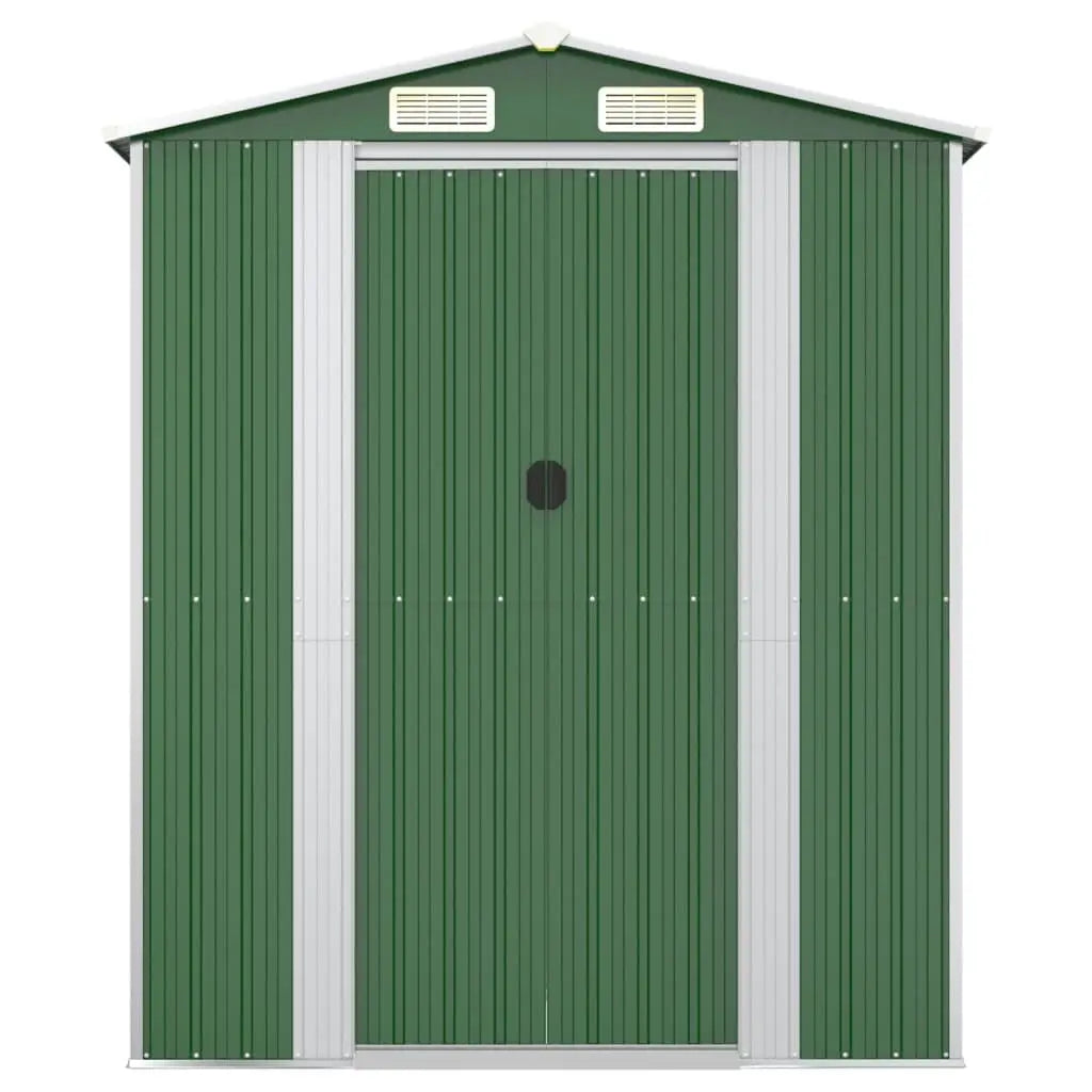 6x6 Garden Storage Shed Green - Weatherproof Galvanized Steel