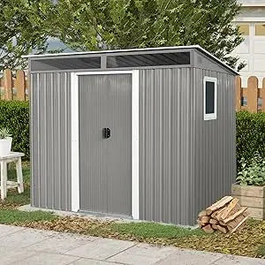 6x8 Premium Aluminum Storage Shed - Weatherproof Heavy Duty