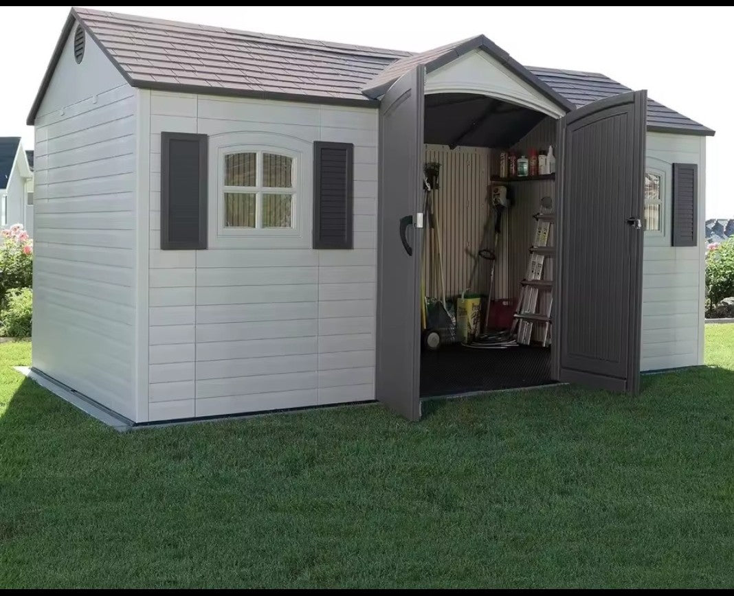 15' x 8' Premium Plastic Shed - Heavy Duty Storage Solution